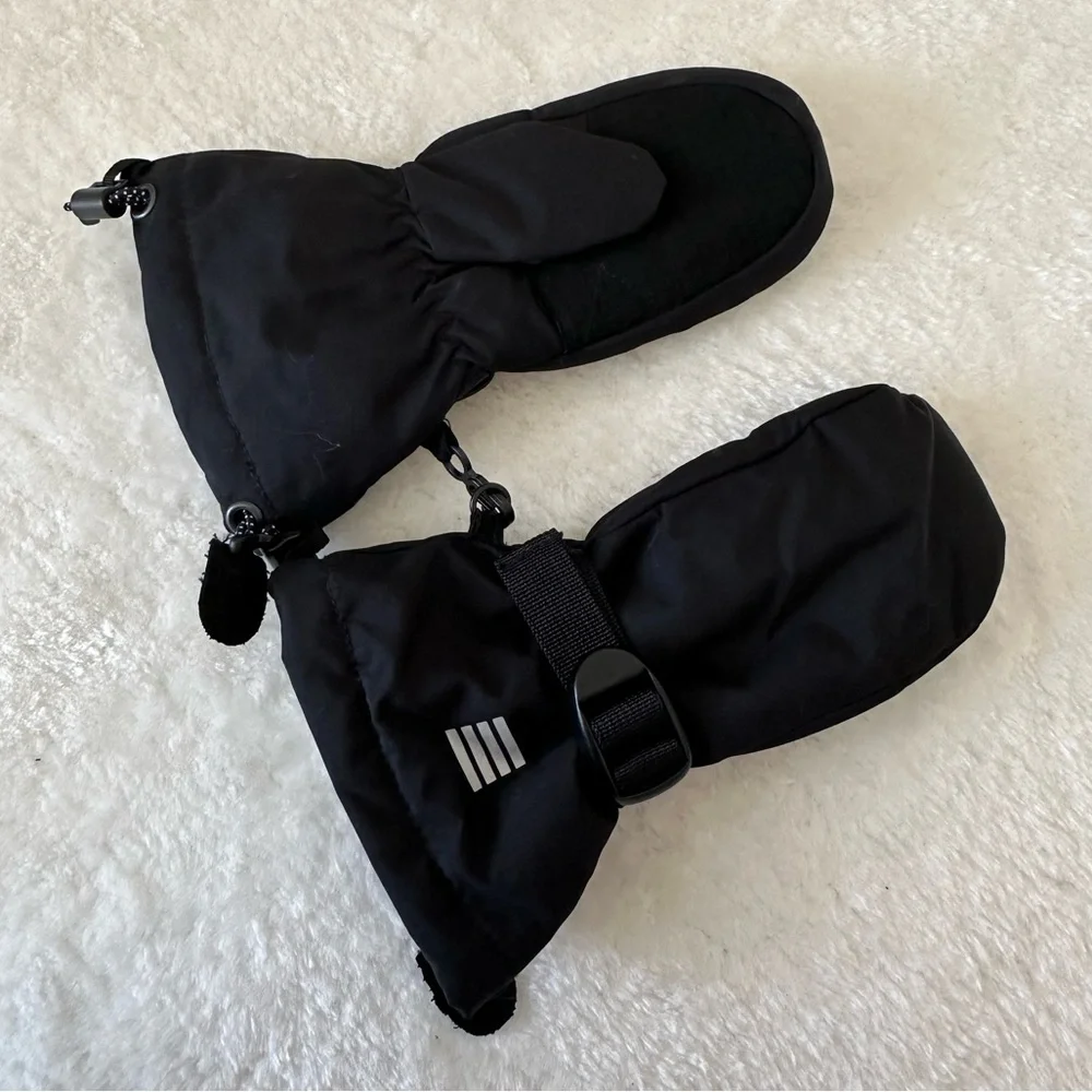 Lands End Kids Black Winter Mittens